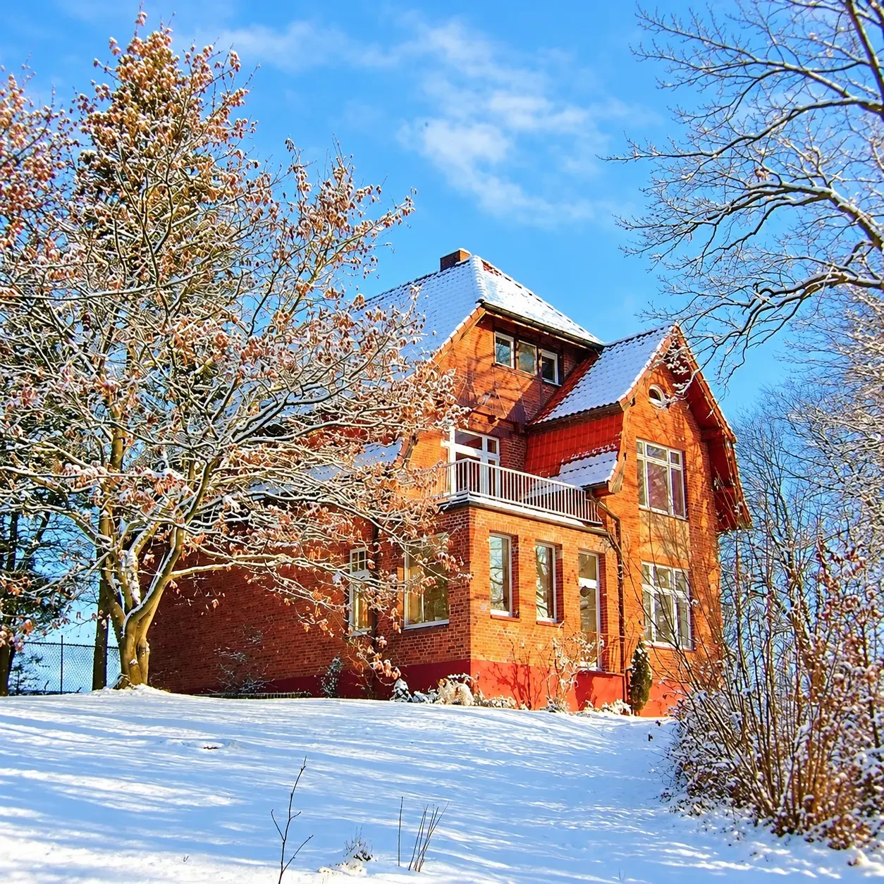 Haupthaus im Winter